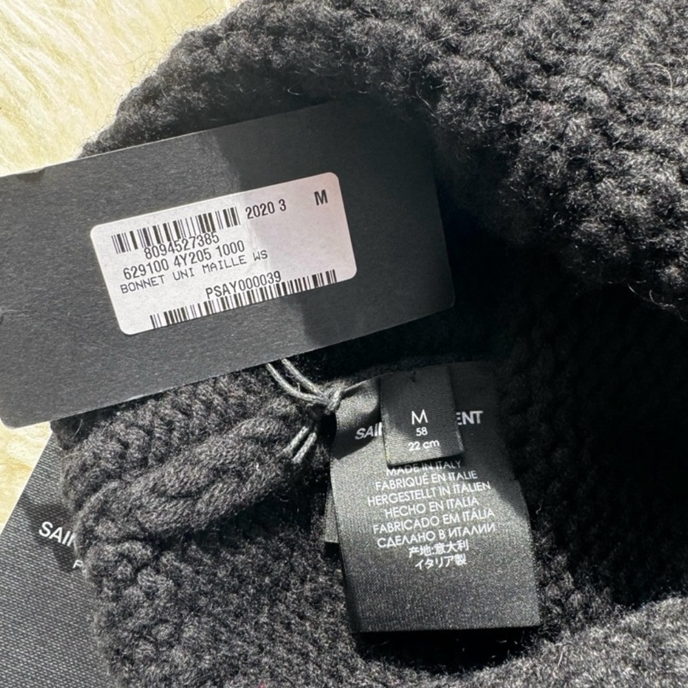 Saint Laurent Paris Black Wool Knit Beanie – NWT - Picture 6 of 6